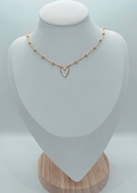 White Heart Necklace.