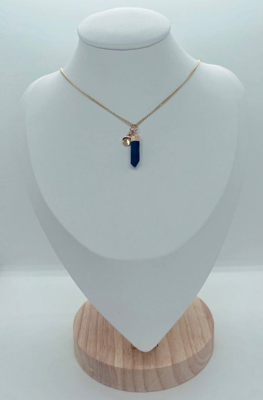 Blue Quartz stone necklace