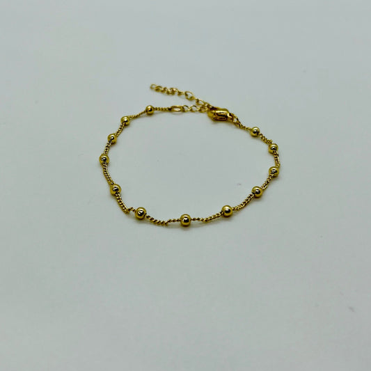 Necklace Bracelet With Big Golden Balls.